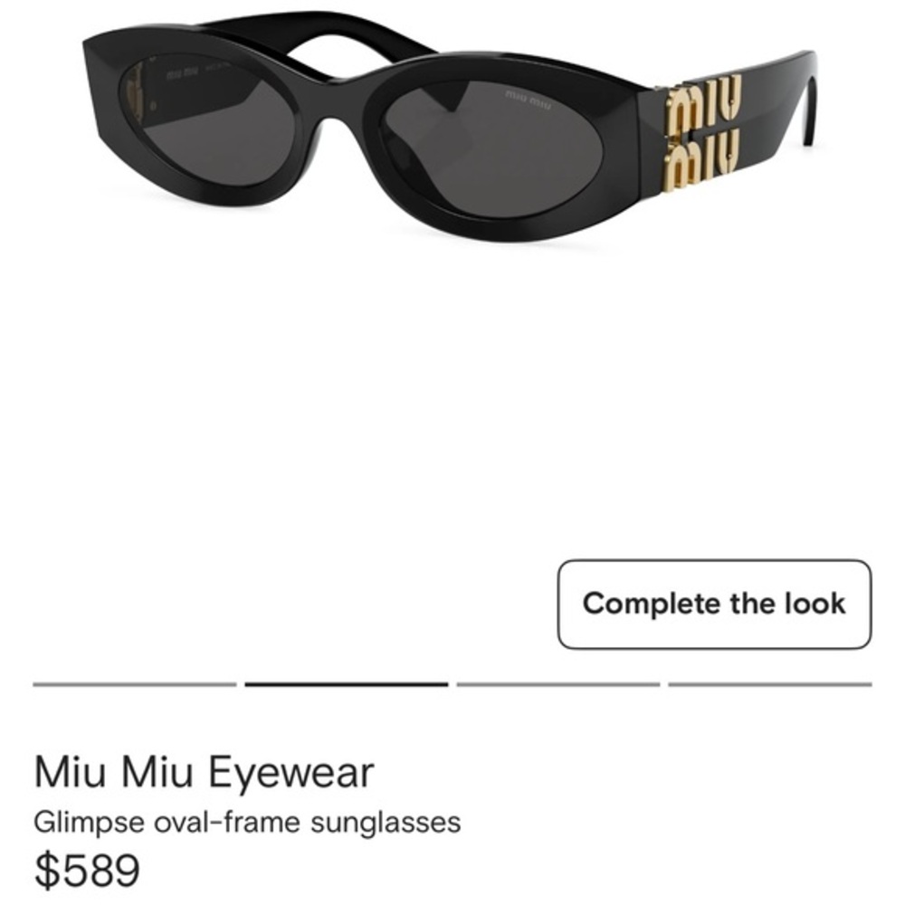 Miu Miu Black Oval Sunglasses